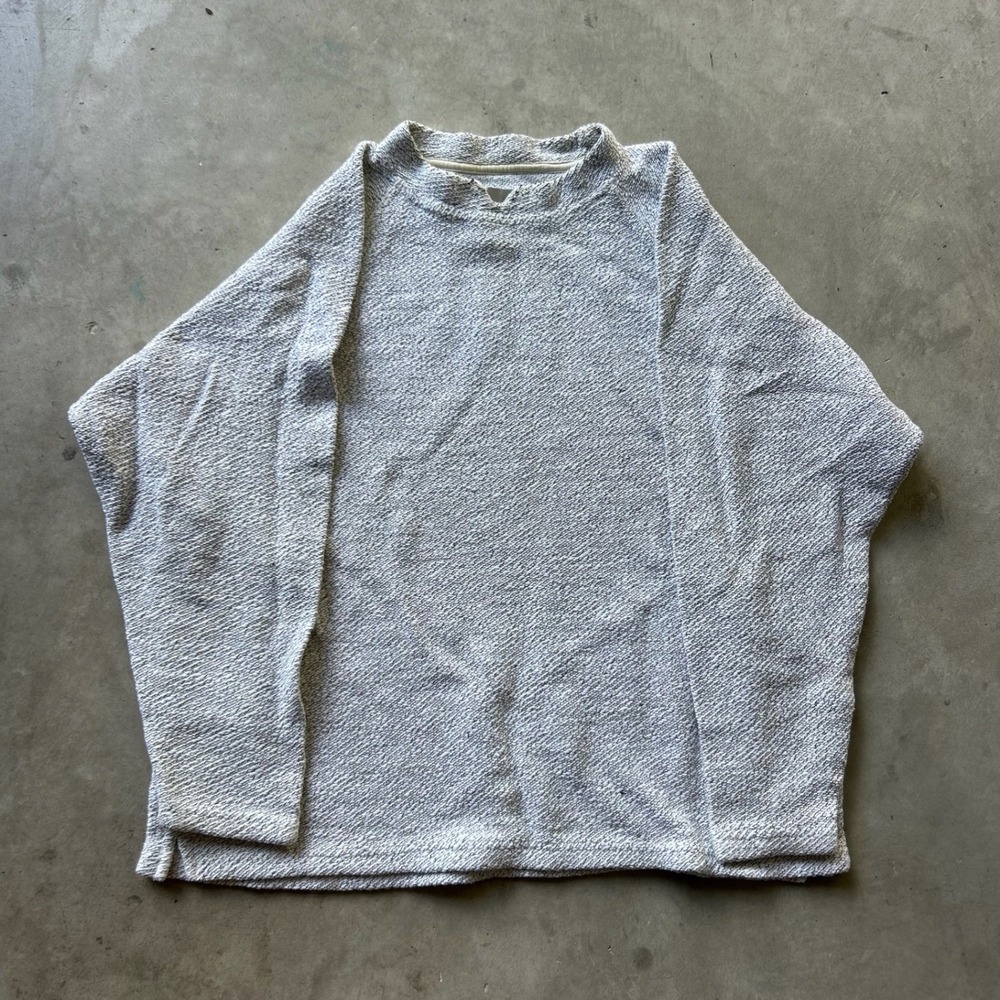 The Territory Ahead Mens Large Grey Textured Knit Raglan Pullover Sweater L